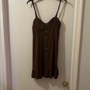 No Boundaries Brown Camisole with Button Detail